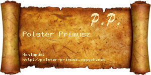 Polster Primusz névjegykártya